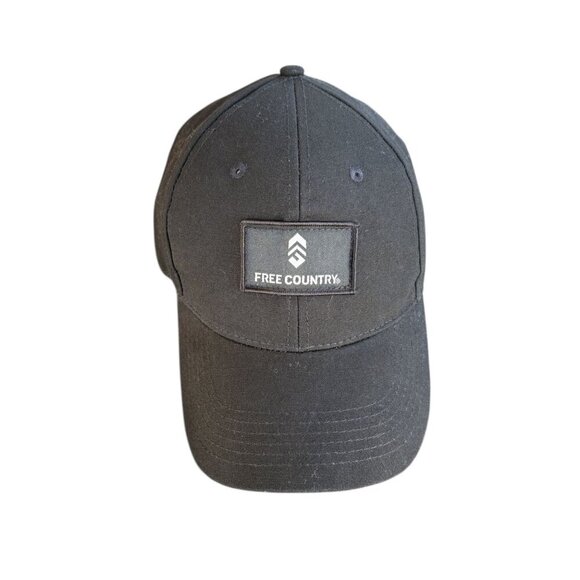 Free Country Black Adjustable Recycled Baseball Cap With Logo Patch - Picture 2 of 6